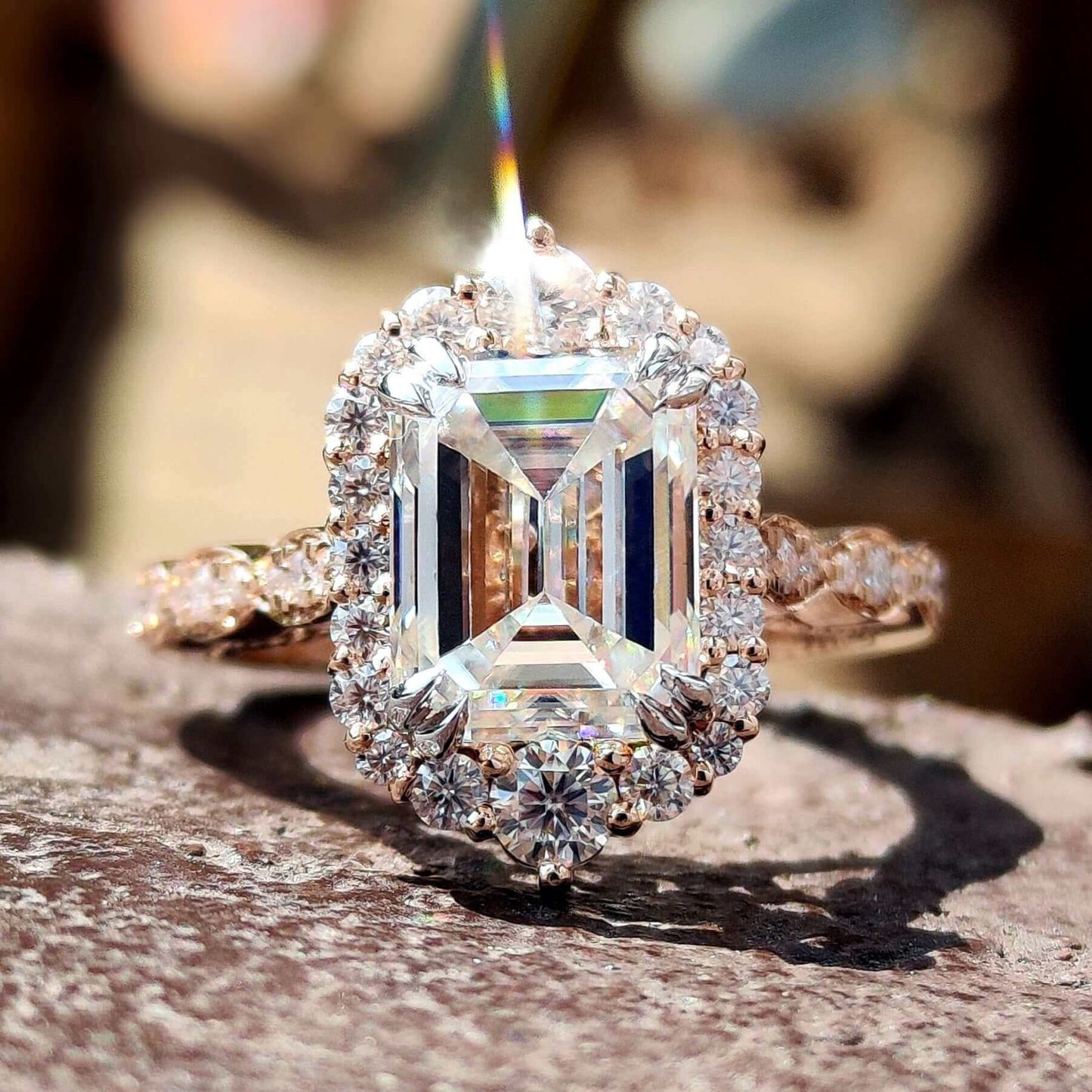 A stunning emerald cut vintage engagement ring featuring a timeless design that combines elegance with a modern flair.