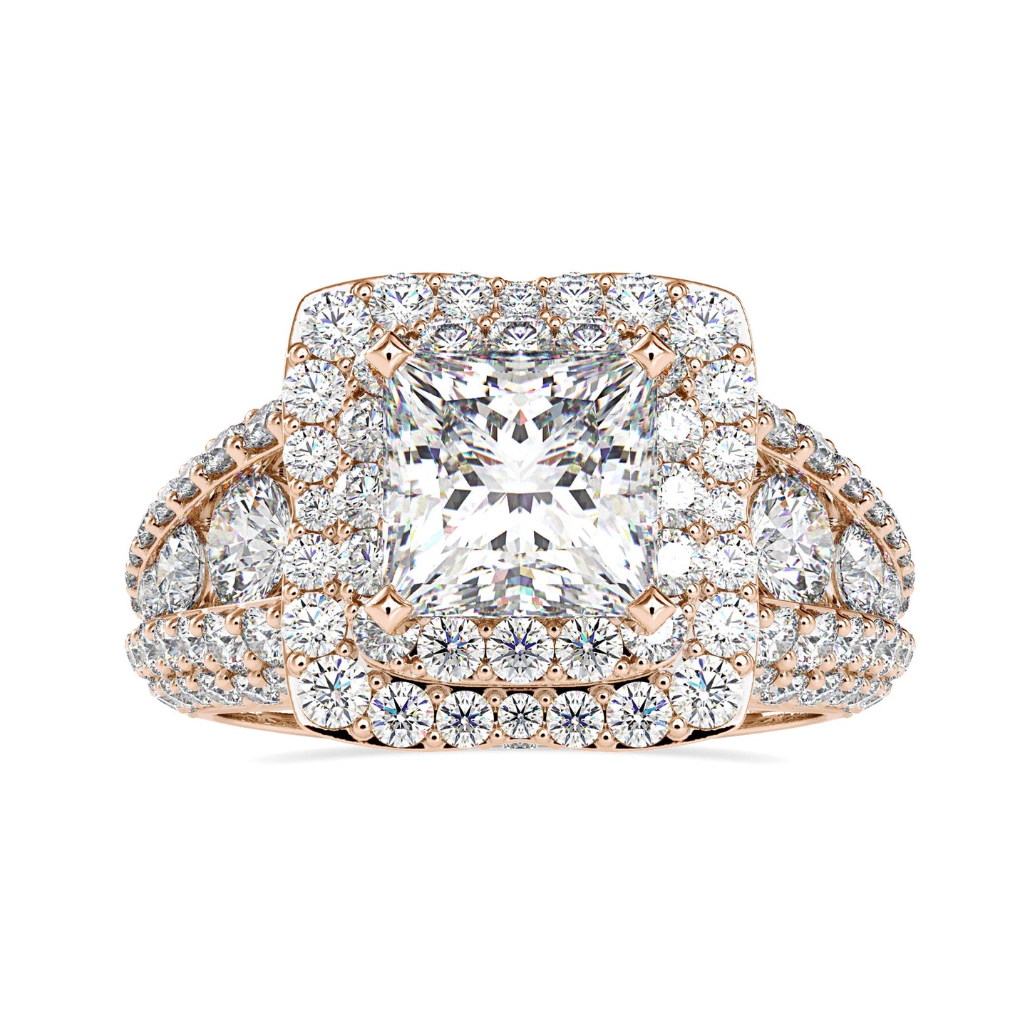 Diamond engagement ring with side stones for a unique and glamorous look.