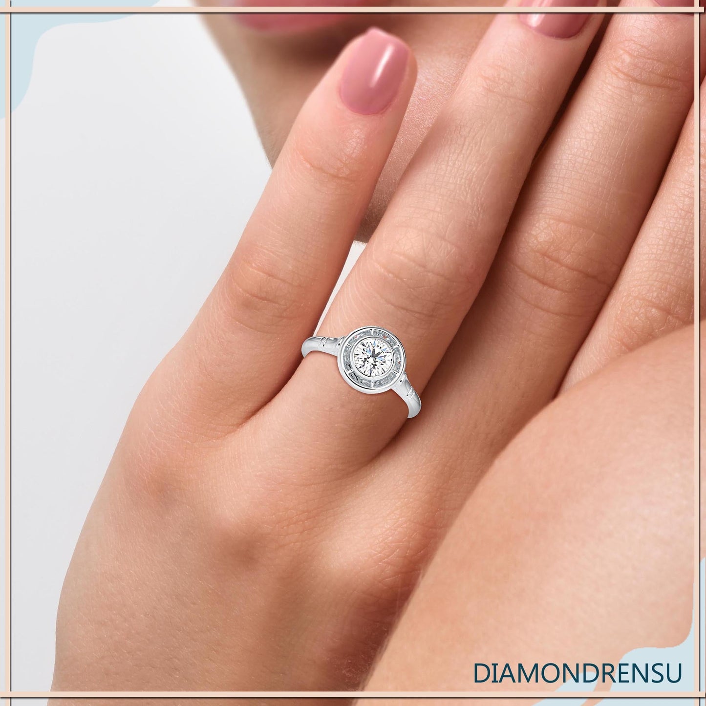 Gold solitaire engagement ring crafted with intricate detailing.