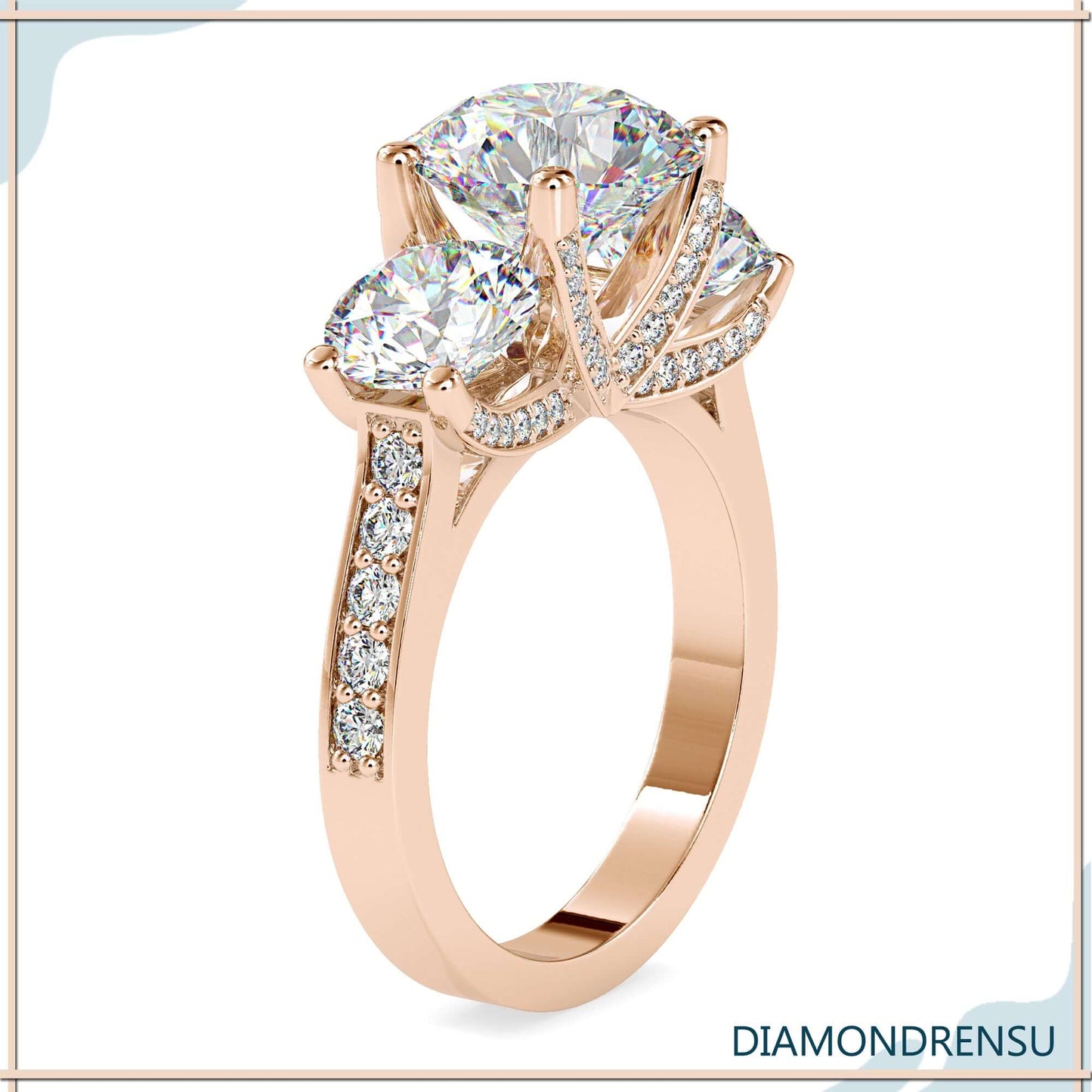 Engagement ring with side stones for added sparkle and elegance.