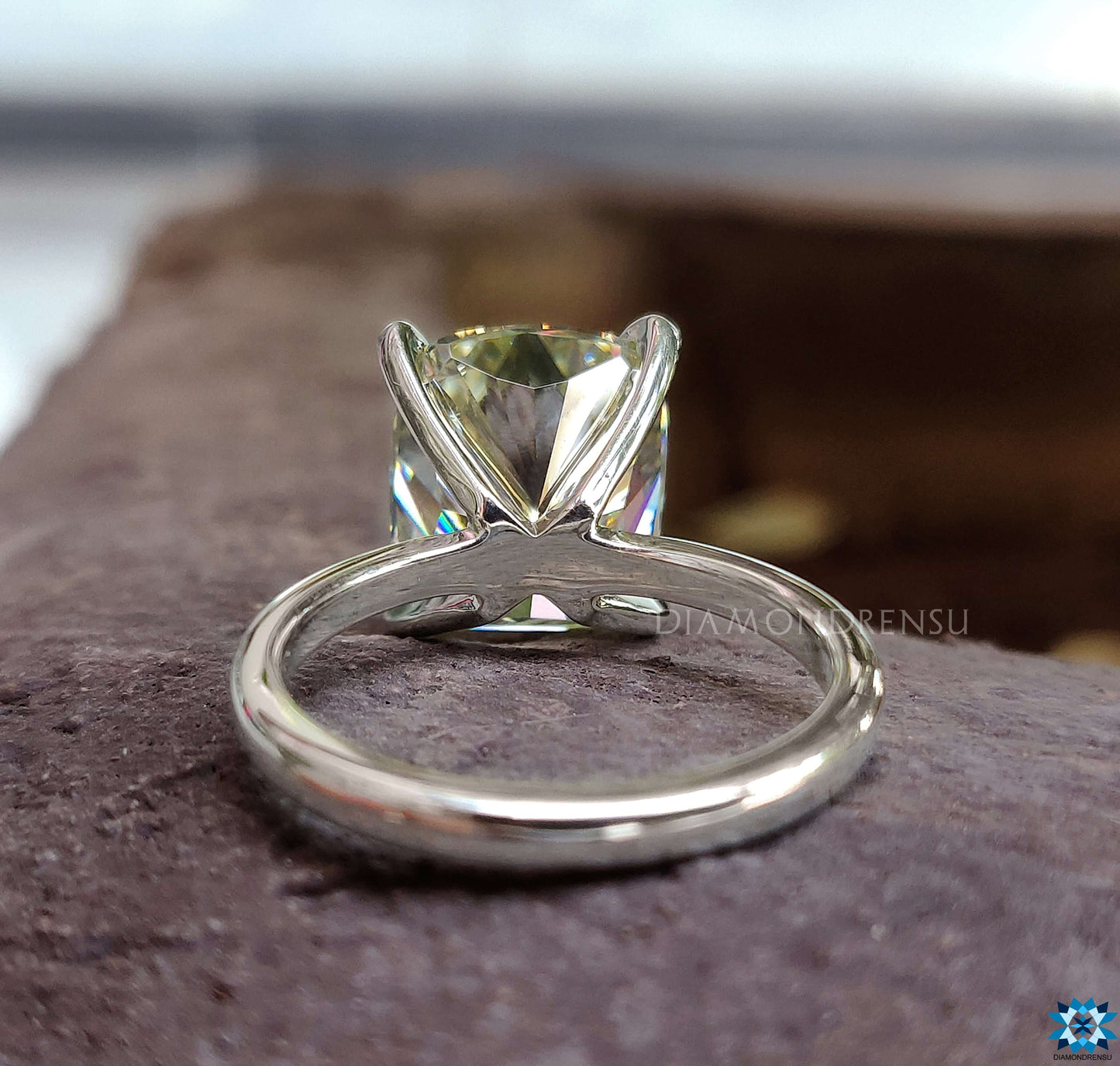 cushion moissanite ring