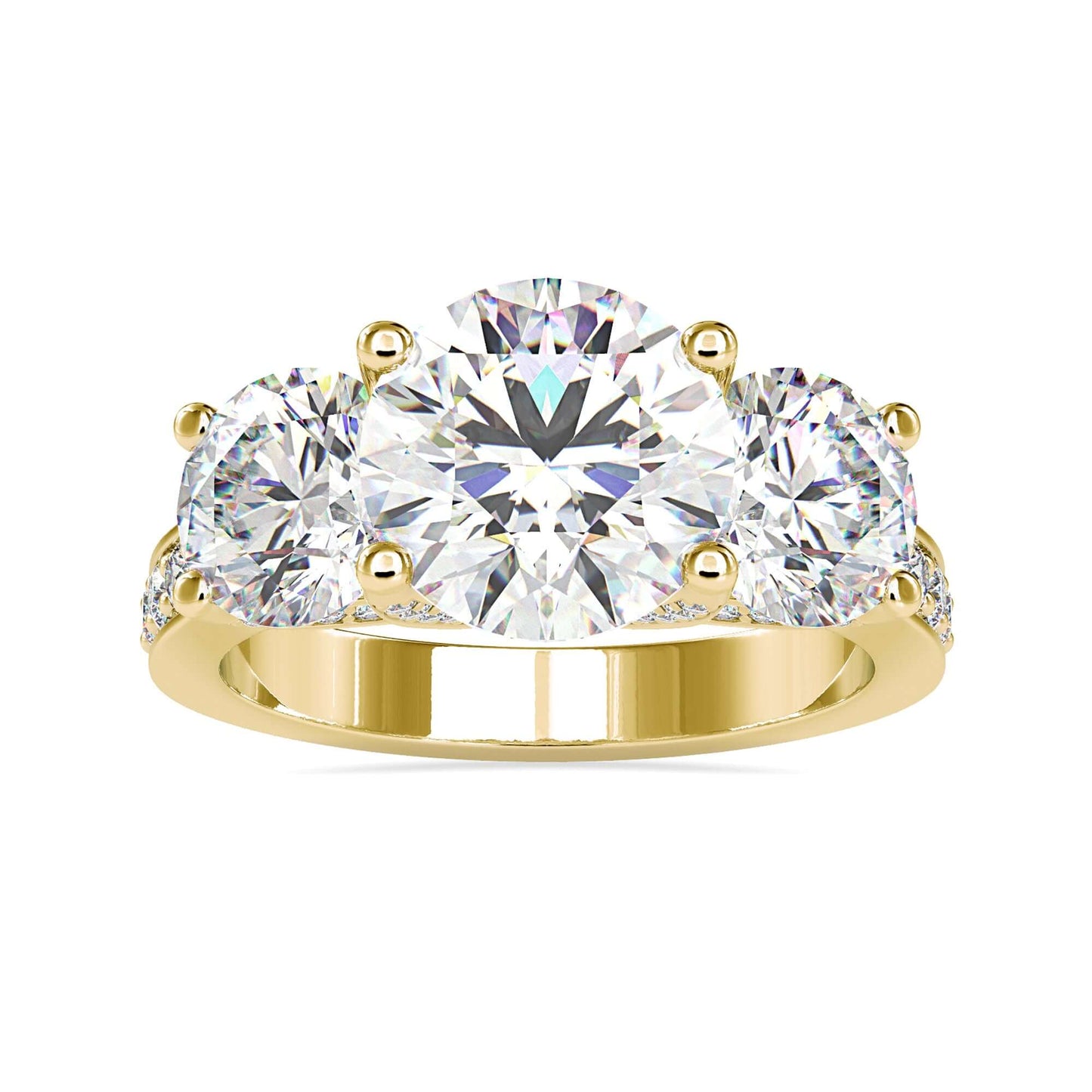 Pave engagement ring with a brilliant round cut diamond design.