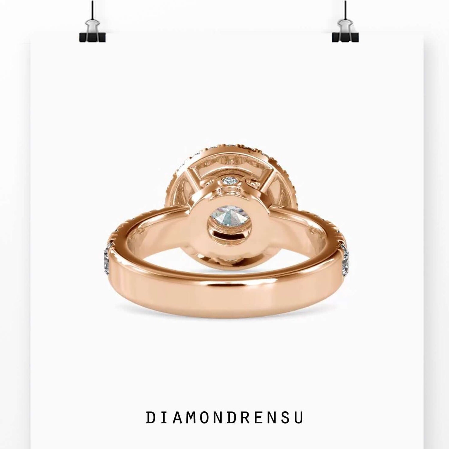 rose gold moissanite engagement ring - diamondrensu