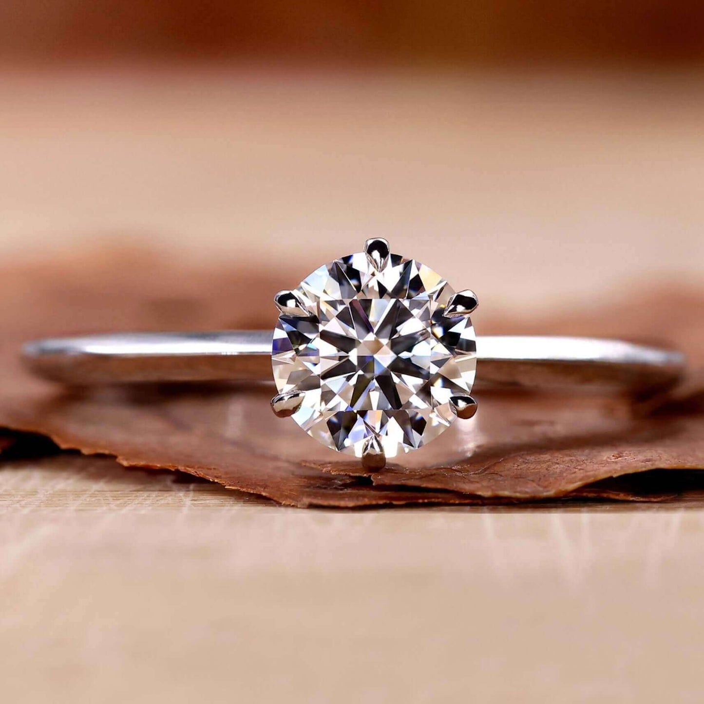 round solitaire engagement ring
