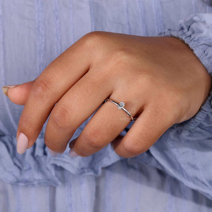 Solitaire Diamond Engagement Ring with Oval Lab Grown Diamond