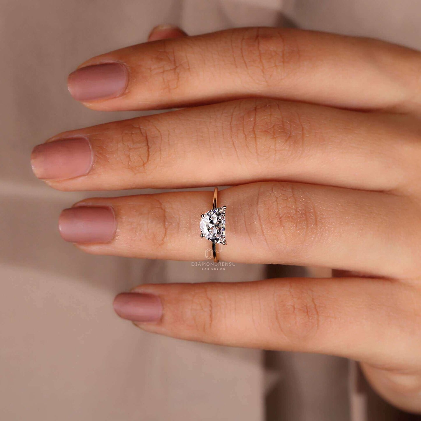lab craeted diamond engagement ring