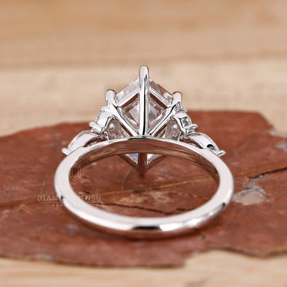 A breathtaking elongated hexagon diamond ring, exuding modern charm with its sleek design and dazzling centerpiece