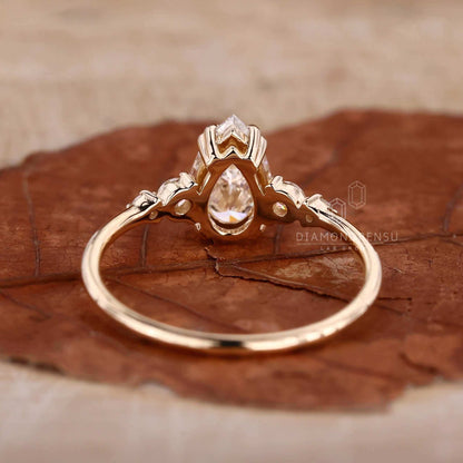 lab created diamond engagement ring