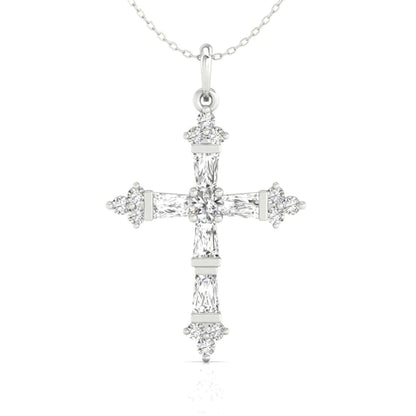 0.60 TW Round Moissanite Lovely Criss-Cross Wedding Pendant