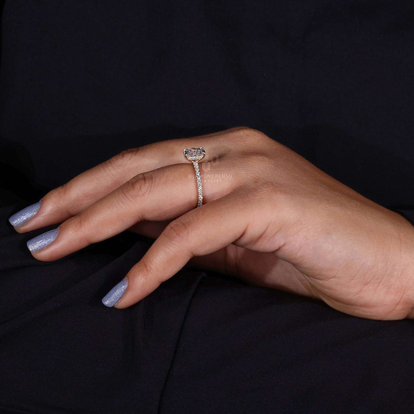 lab created diamond rings