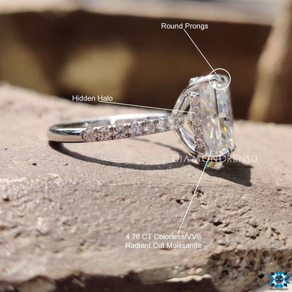 hidden halo moissanite ring
