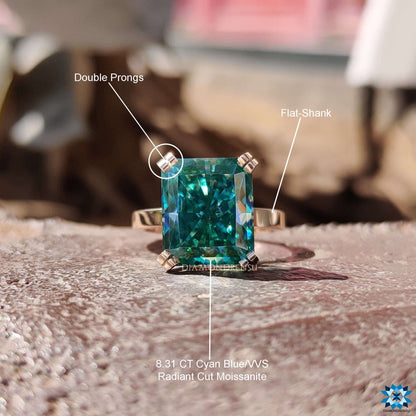 cyan blue moissanite jewelry
