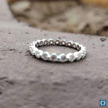 Beautiful band moissanite set with radiant stones, creating a sophisticated look for your wedding.