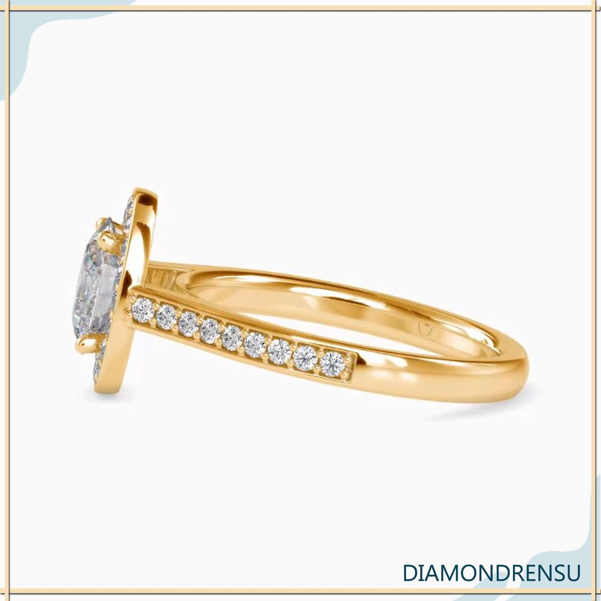 Lab grown diamond engagement ring with cathedral setting for elegance