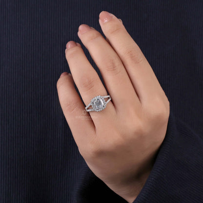cushion cut lab grown diamond ring
