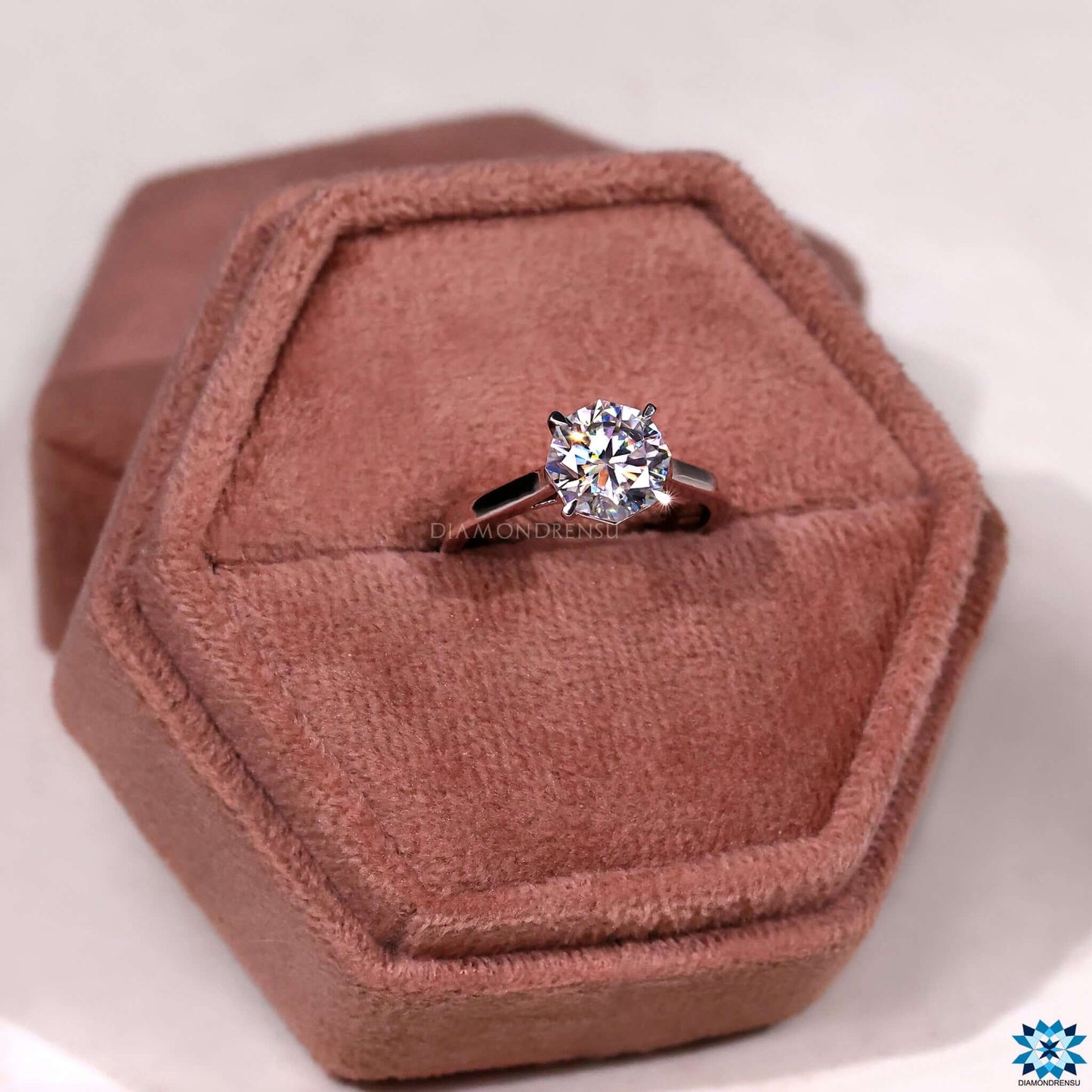 solitaire moissanite engagement ring - diamondrensu