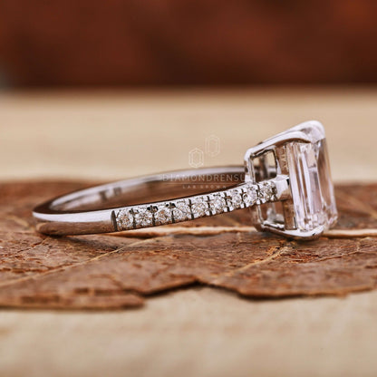 lab created diamond engagement ring