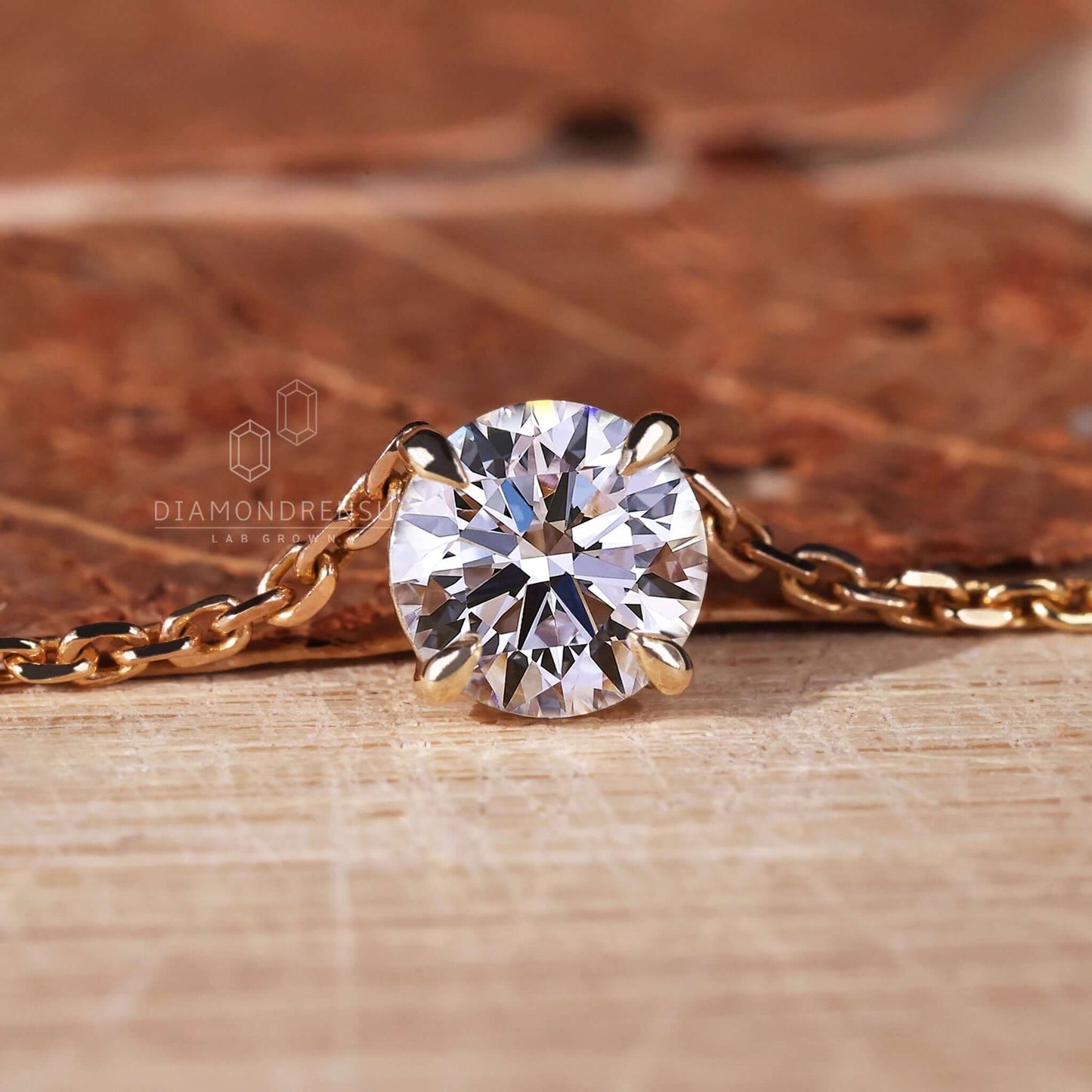 round lab grown diamond pendant