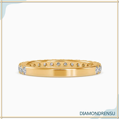 2.00 MM Round Brilliant Cut Three Quarter Moissanite Eternity Wedding Band