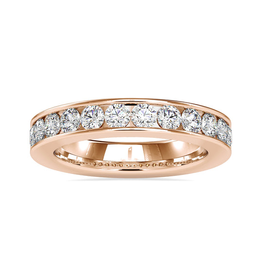 Zasljepljujući 3,00 MM okrugli rezani Moissanite kanal za vjenčanje Eternity Wedding Band
