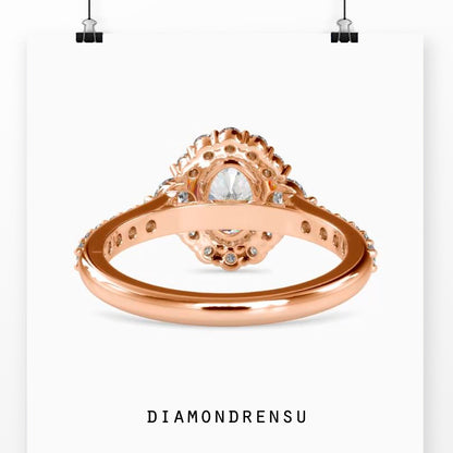Four prong engagement ring with three stone design in white gold