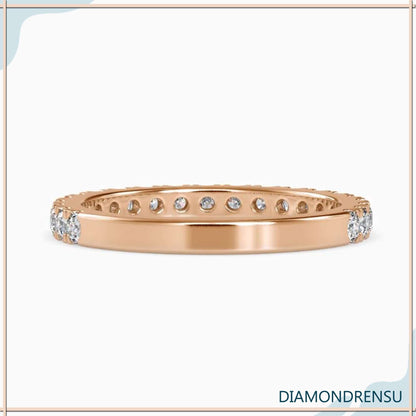 2.00 MM Round Brilliant Cut Three Quarter Moissanite Eternity Wedding Band