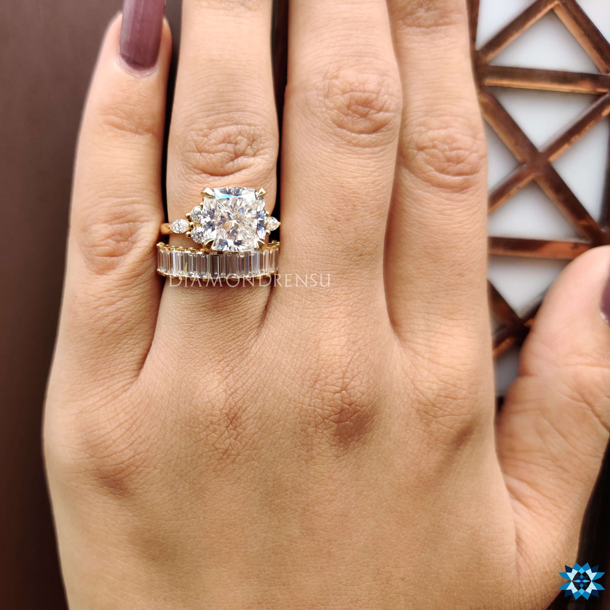 yellow gold bridal set - diamondrensu