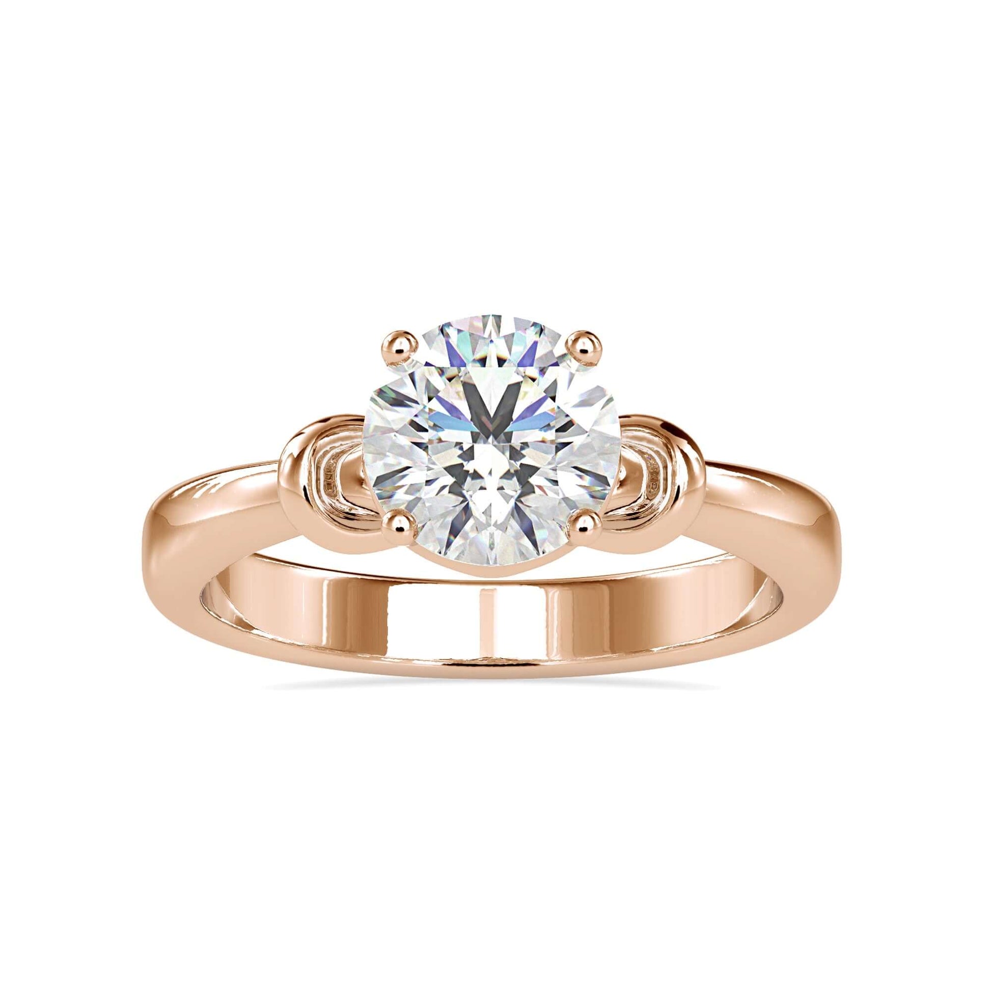 Delicate diamond ring single design with an infinity band for timeless appeal.
