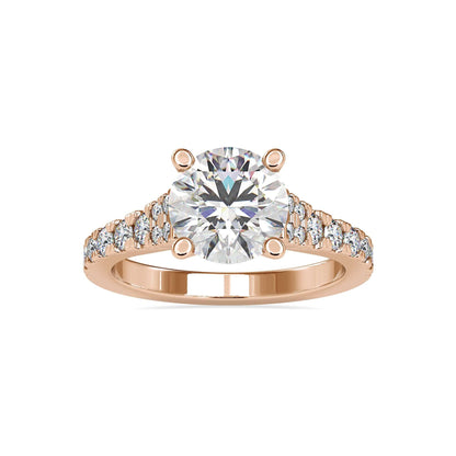 Rose gold white gold yellow gold ring with lab grown diamond
