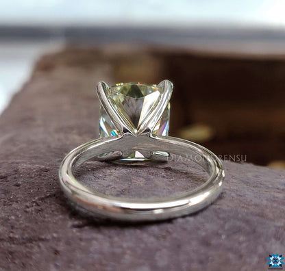 cushion moissanite ring