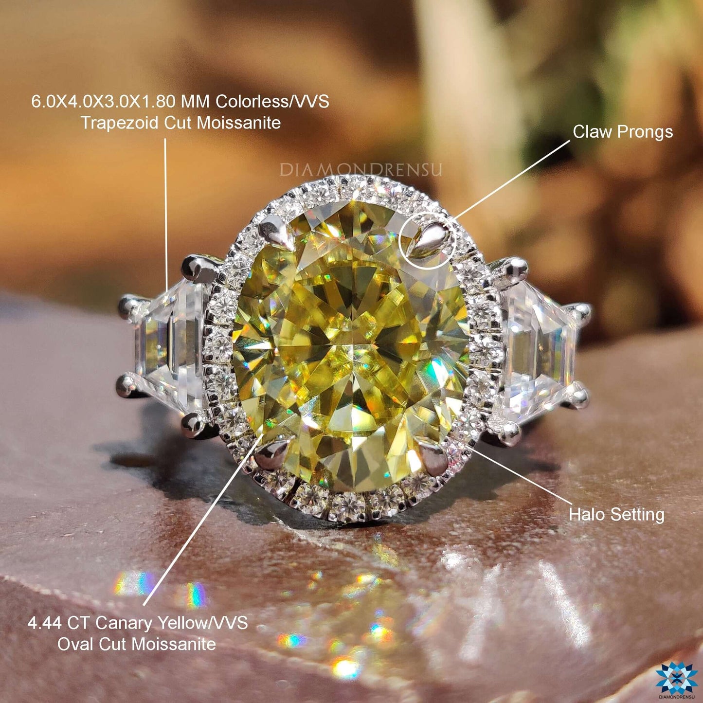 unique moissanite engagement ring
