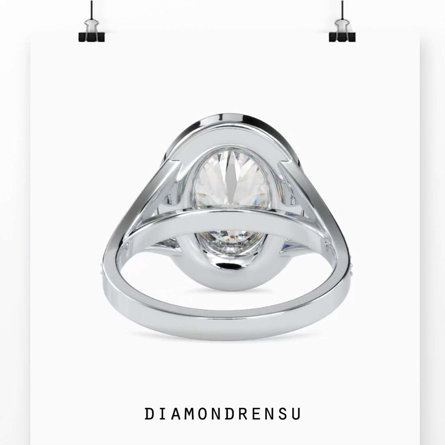 Diamond pave ring with oval diamond and prong setting for added sparkle
