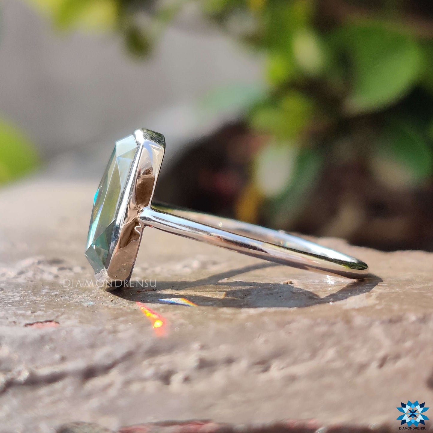 3.98 CT Elegantni cijan plavi jastučić sa roze reznim okvirom set pasijans zaručnički prsten 