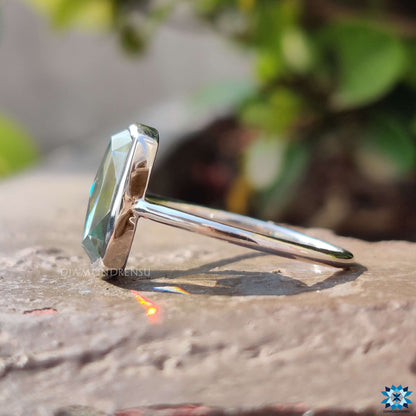 3.98 CT Elegantni cijan plavi jastučić sa roze reznim okvirom set pasijans zaručnički prsten 