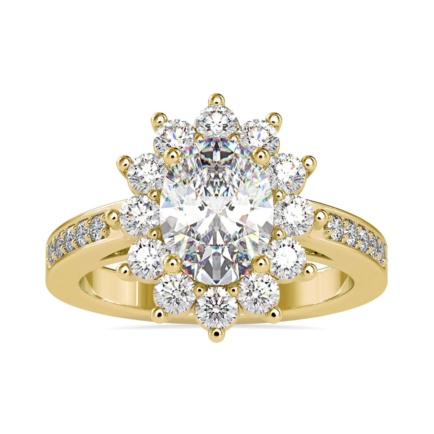 Halo cluster ring showcasing dazzling diamonds in a vintage-inspired setting.
