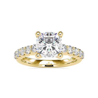 Diamond pave ring with oval diamond and prong setting for added sparkle
