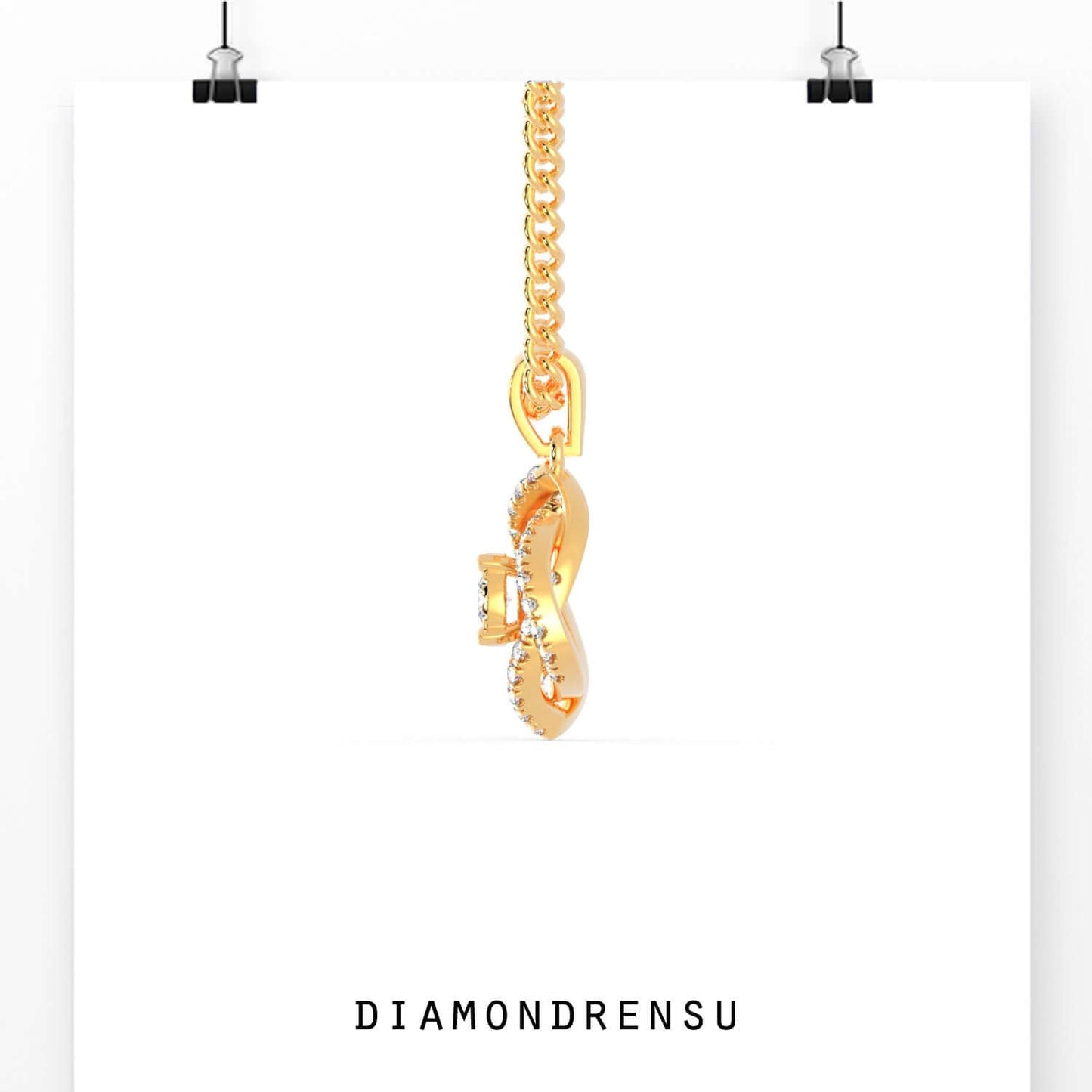 yellow gold moissanite pendant - diamondrensu