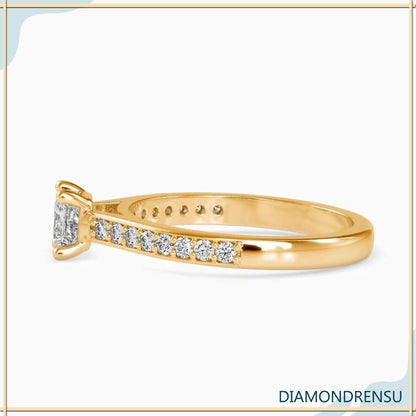 1.5 Carat Princess Cut Diamond Engagement Ring Handmade.
