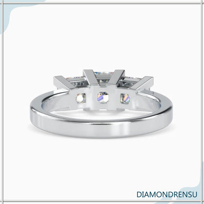2 ct princess cut diamond ring in a classic basket setting design
