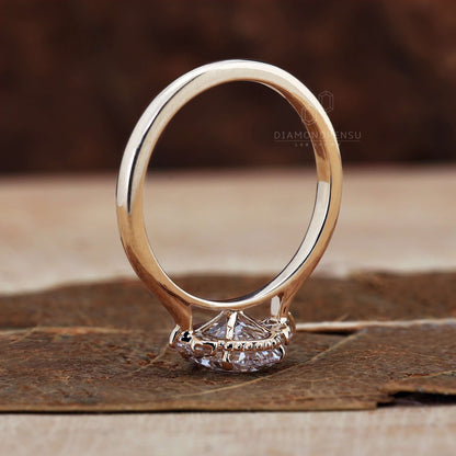 cathedral setting lab grown diamond ring