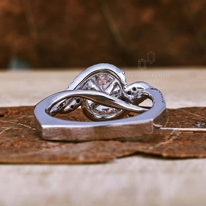 lab grown diamond twisted engagement ring