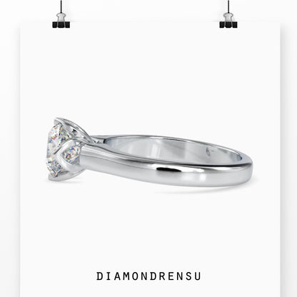 Stunning tulip setting engagement ring with a lab grown diamond for eco-friendly luxury.