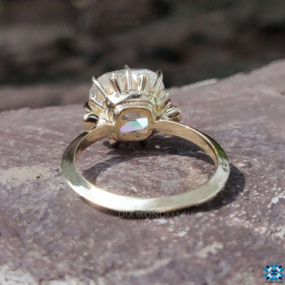 cushion cut moissanite ring - diamondrensu