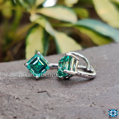Vjenčane naušnice Asscher Dangle Drop klasičnog izgleda
