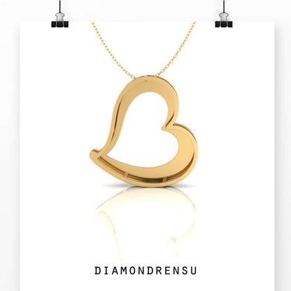 gold heart pendant - diamondrensu