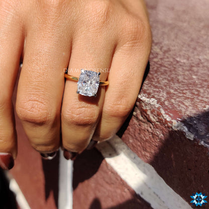 cushion cut moissanite engagement ring - diamondrensu