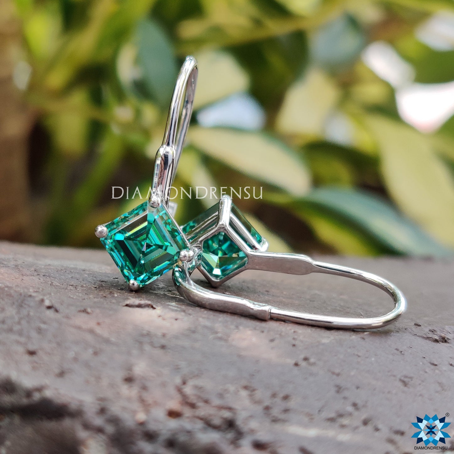 Vjenčane naušnice Asscher Dangle Drop klasičnog izgleda