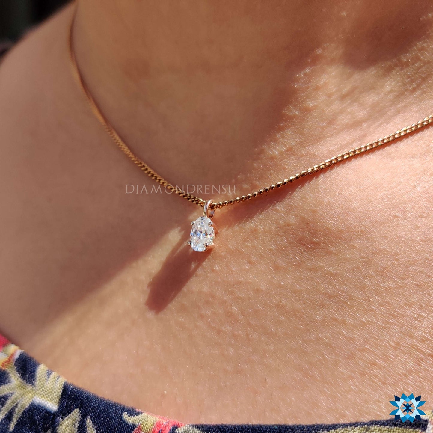 oval moissanite pendant - diamondrensu